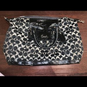 Coach black signature logo bag